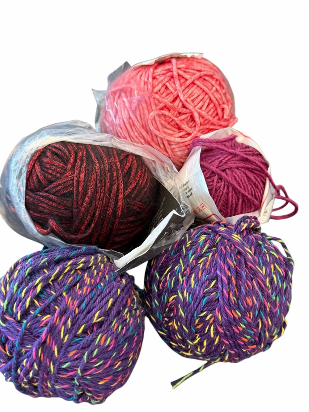 5 Skeins Assorted Yarn Big Twist Cascade Luminosa Lambs Pride Cantata Cascade